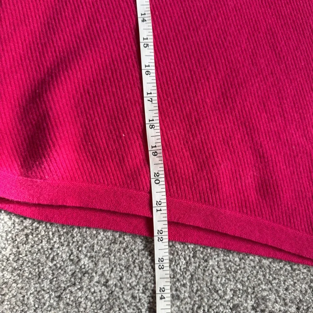Rachel Zoe Magenta‎ Pink 100% Cashmere Ribbed Asymmetrical V-Neck Sweater XS - Picture 10 of 10